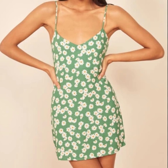 Reformation Dresses & Skirts - Reformation Green Daisy Seville Mini Slip Dress | Size M